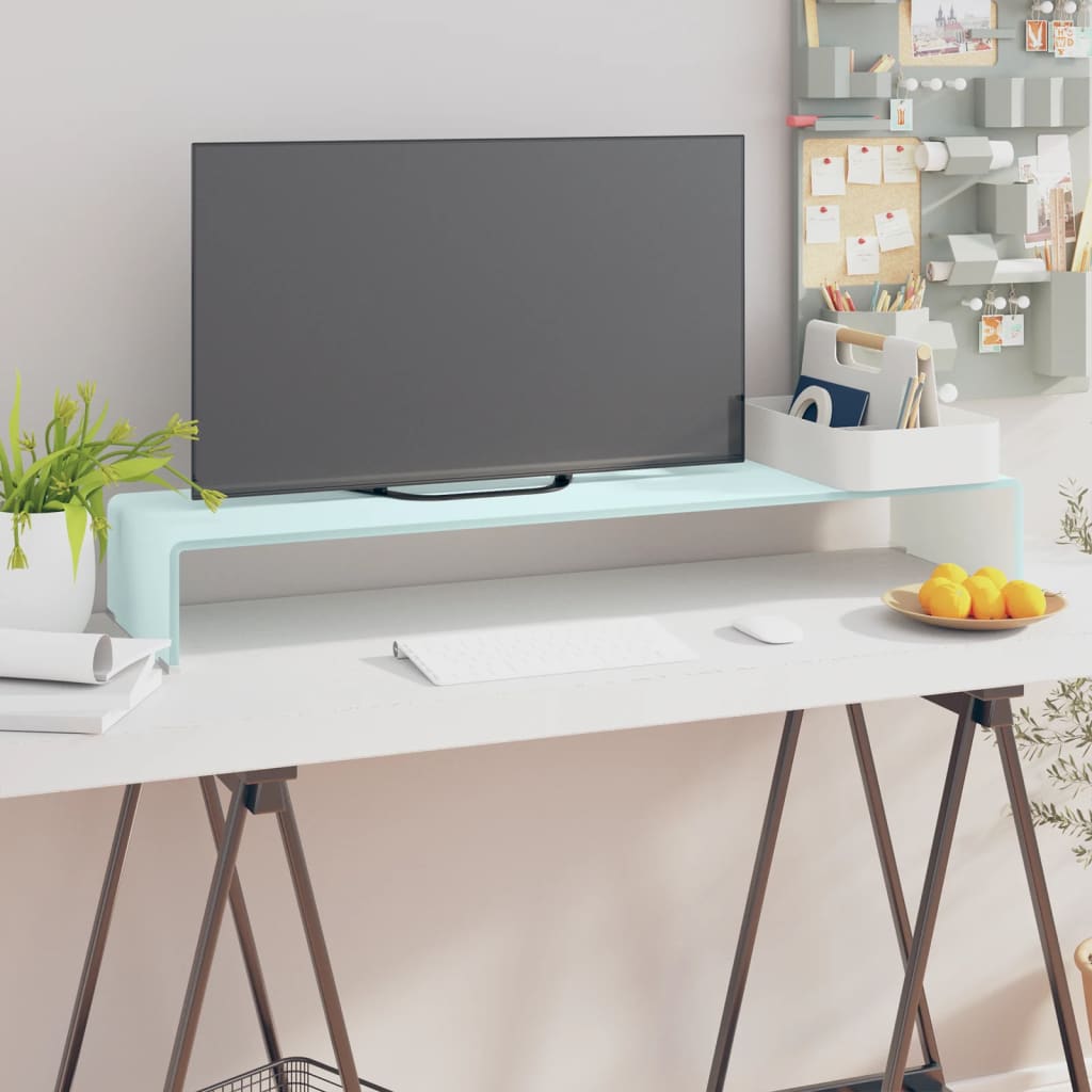 vidaXL TV-meubel/monitorverhoger transparant 60x25x11 cm glas