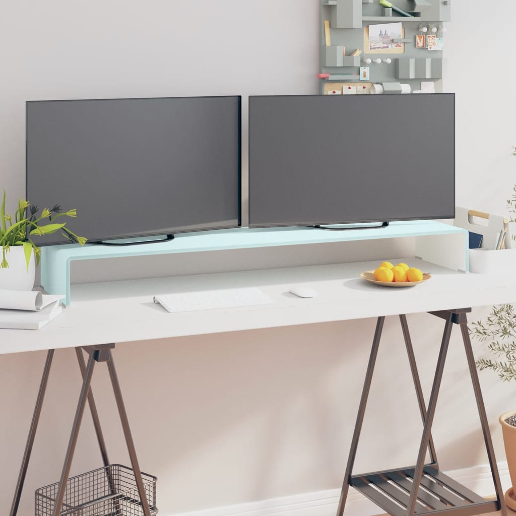 vidaXL TV-meubel/monitorverhoger transparant 60x25x11 cm glas