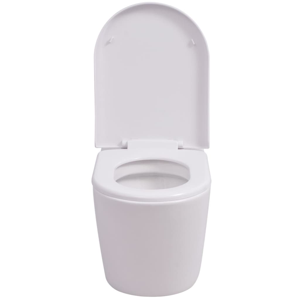 vidaXL Wall-hung toilet ceramic black