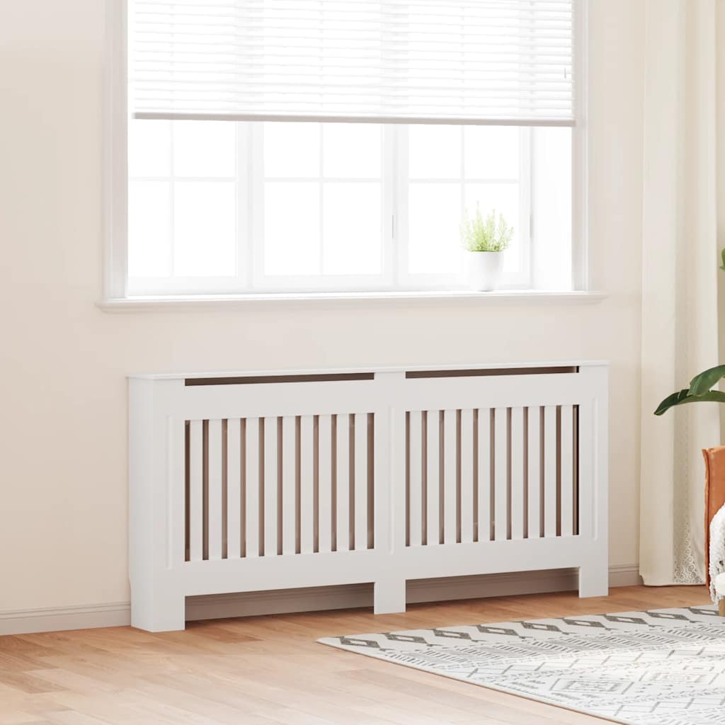 vidaXL Radiator Cover 112 cm MDF White