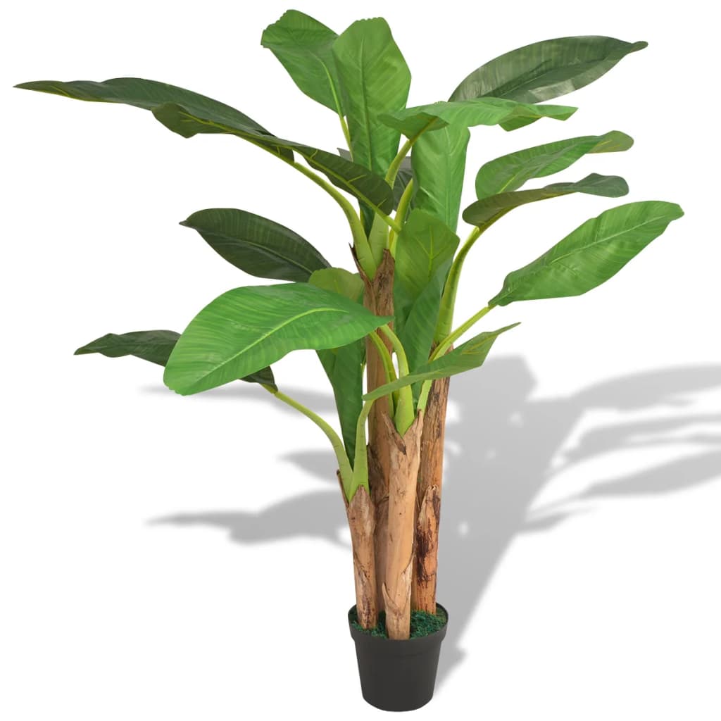vidaXL Artificial Banana Tree Plant with Pot 150 cm Green
