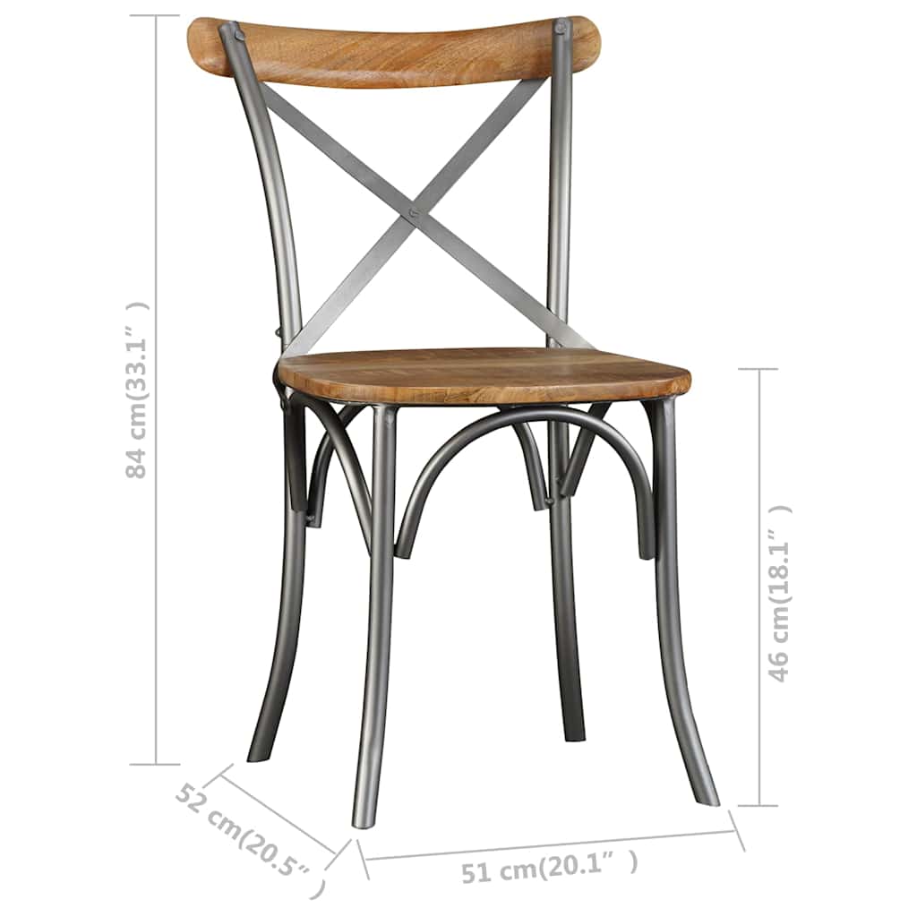 vidaXL Eetkamerstoelen 2 st massief mangohout