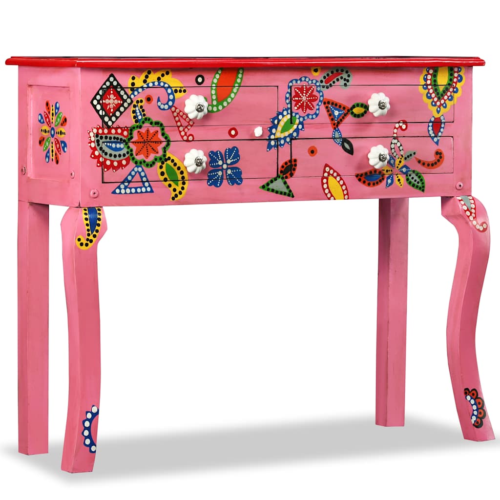 vidaXL Hand-Painted Console Table Solid Mango Wood Blue