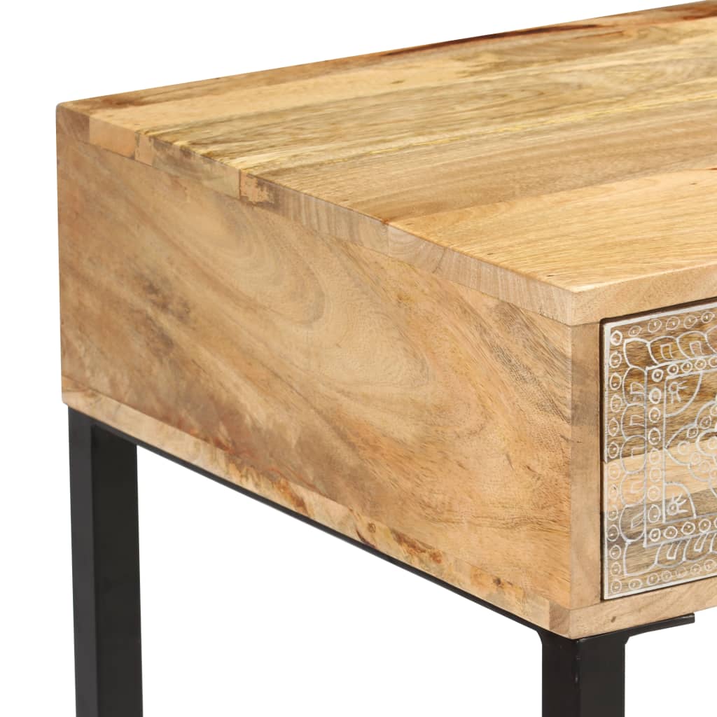 vidaXL Bureau 117x50x76 cm massief acaciahout en echt leer