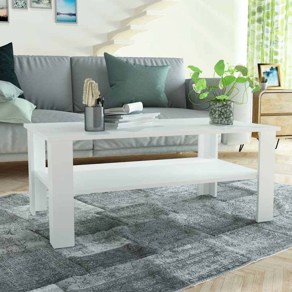 vidaXL Salontafel 100x59x42 cm bewerkt hout wit