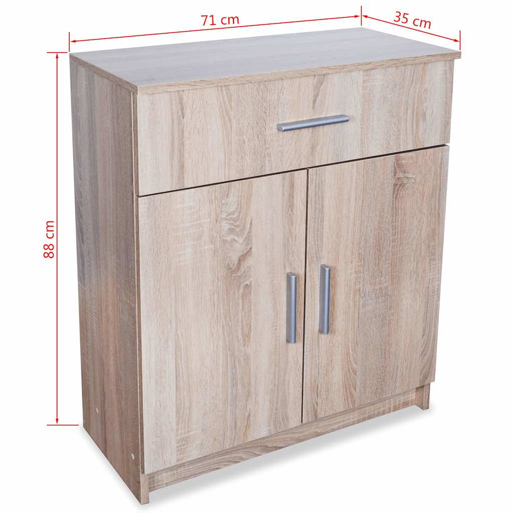 vidaXL Dressoir 71x35x88 cm bewerkt hout eiken