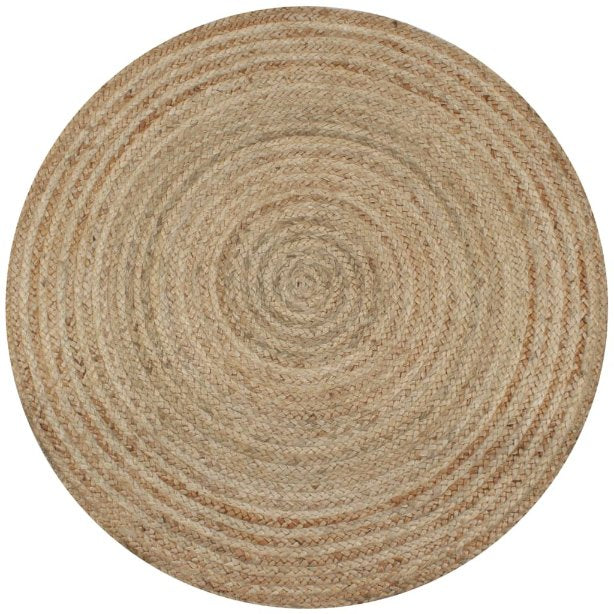 vidaXL Rug round 90 cm braided jute