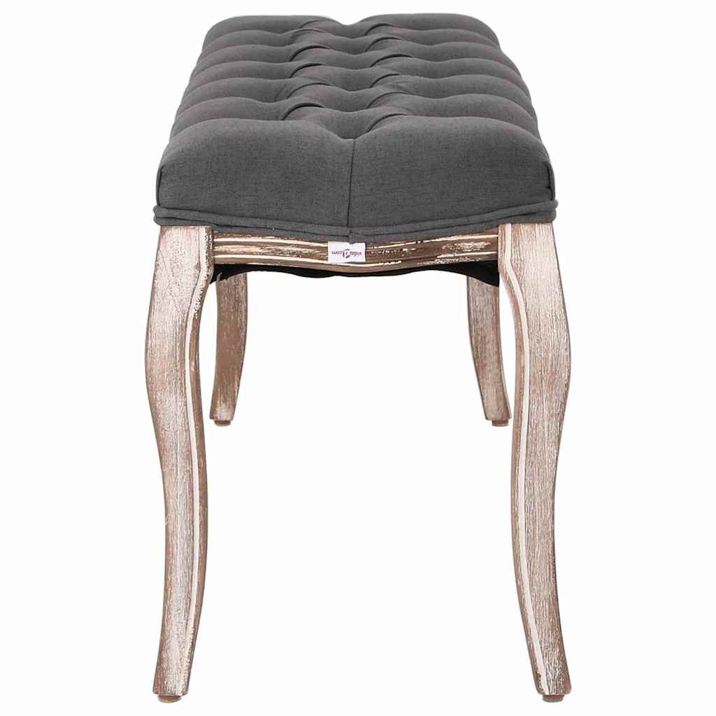 vidaXL Bank 110x38x48 cm linnen massief hout crèmewit