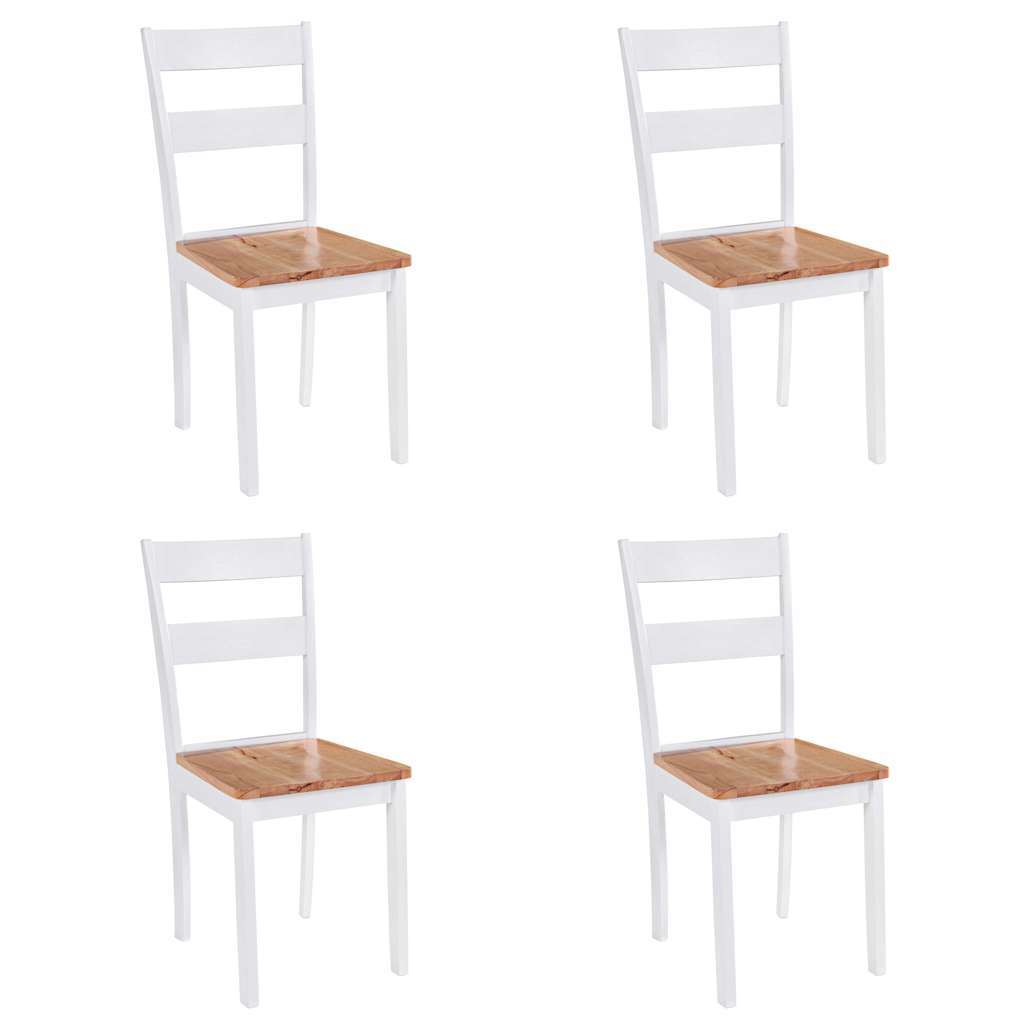 vidaXL Dining Chairs 4 pcs Solid Rubberwood White