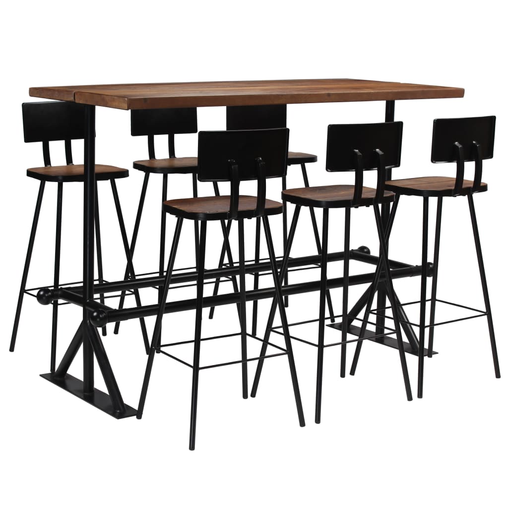 vidaXL 3-delige Barset massief gerecycled hout