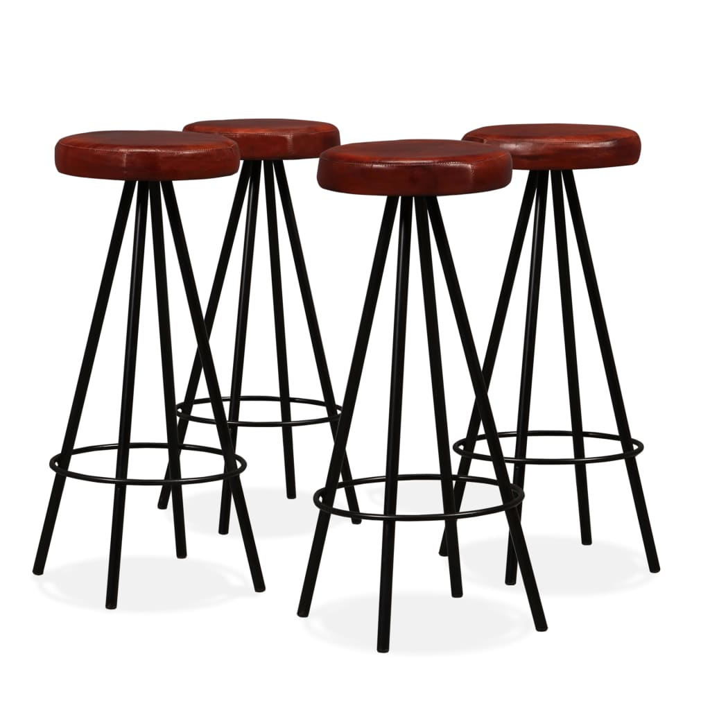 vidaXL Bar stools 2 pcs genuine leather