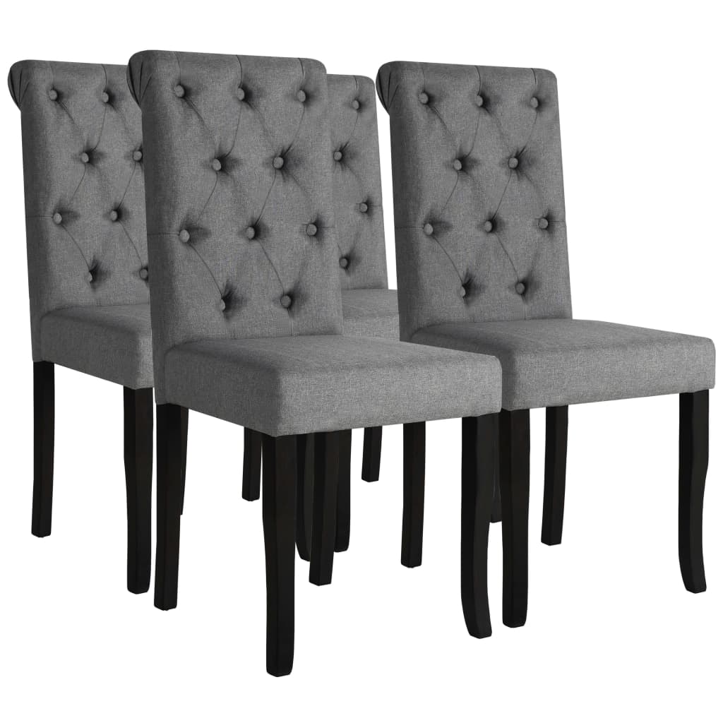 vidaXL Eetkamerstoelen 2 st stof donkergrijs