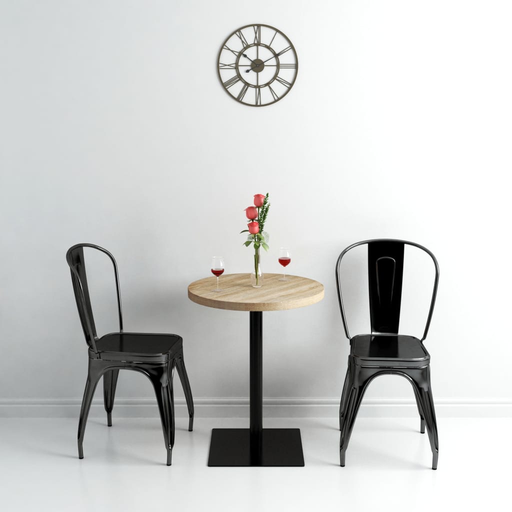 vidaXL Bistrotafel rond 60x75 cm MDF en staal donker essenkleur