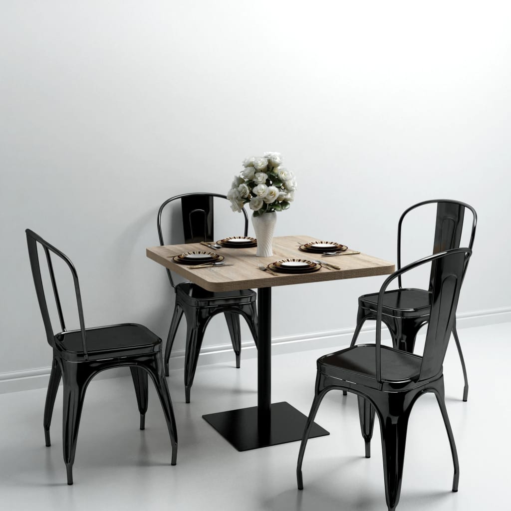 vidaXL Bistrotafel rond 60x75 cm MDF en staal donker essenkleur