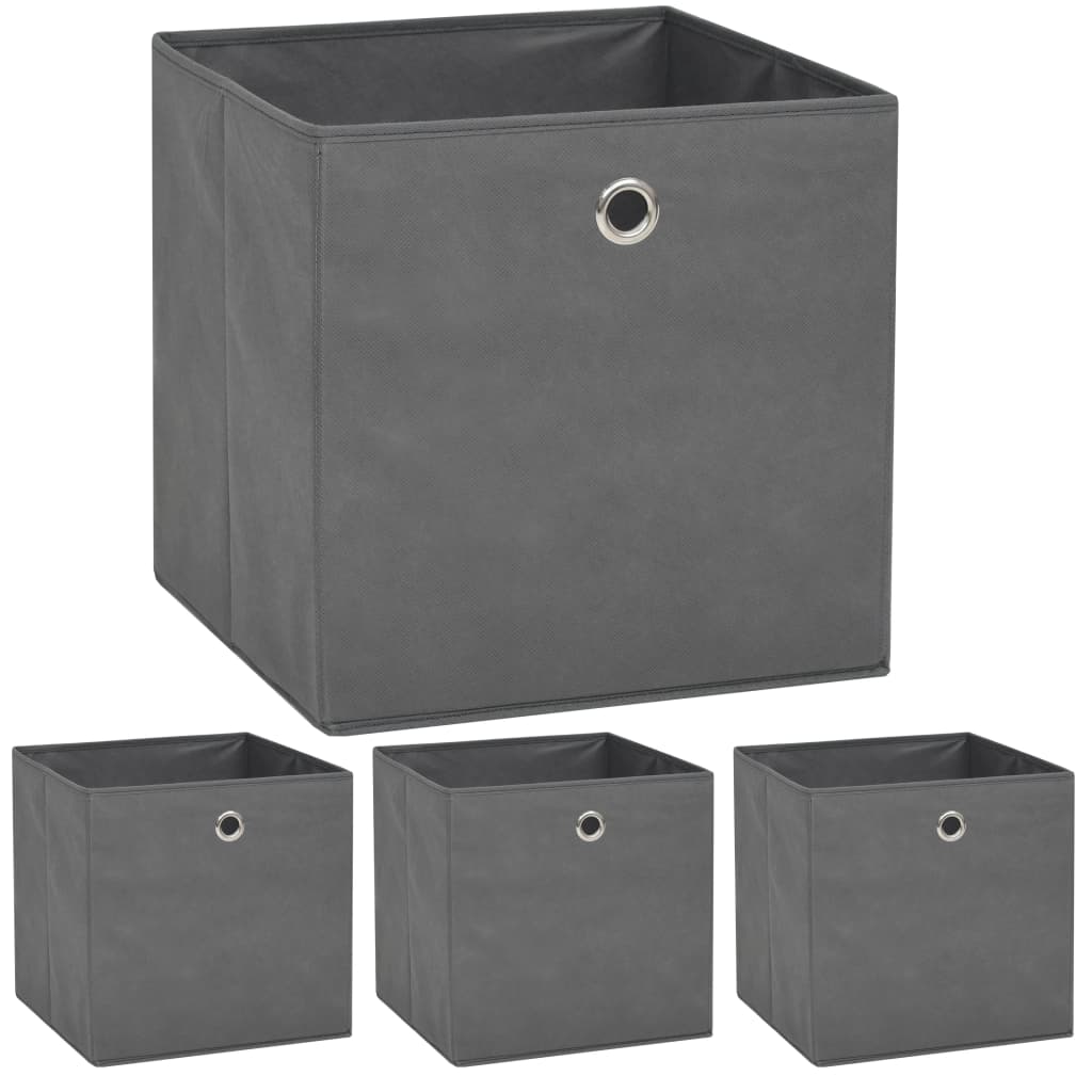 vidaXL Storage Boxes 4 pcs 32x32x32 cm non-woven fabric black
