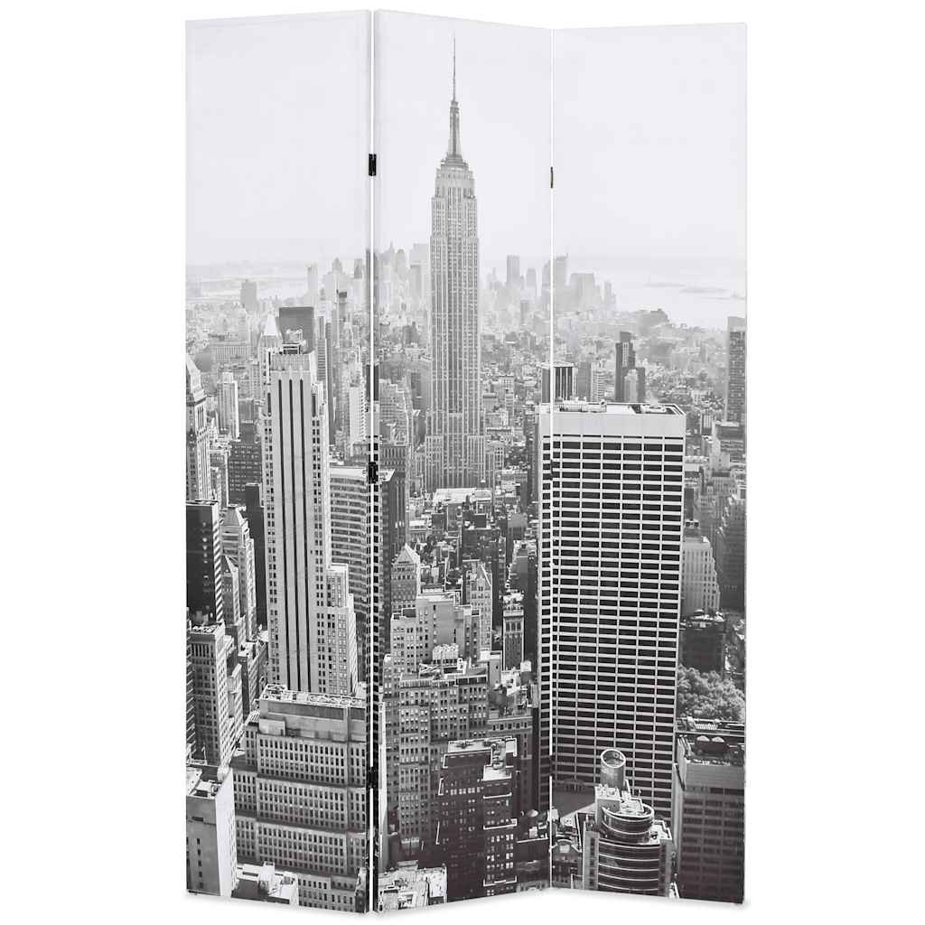 vidaXL Room Divider New York Daylight 120x170 cm Black and White