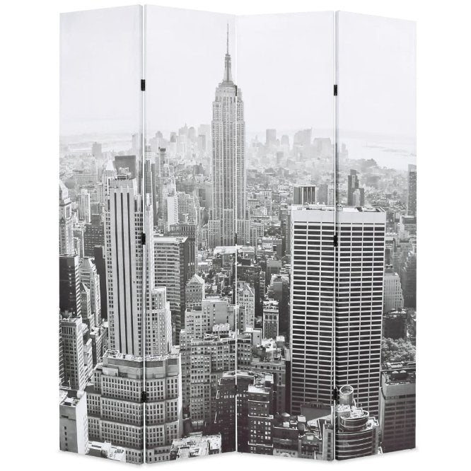 vidaXL Room Divider New York Daylight 120x170 cm Black and White