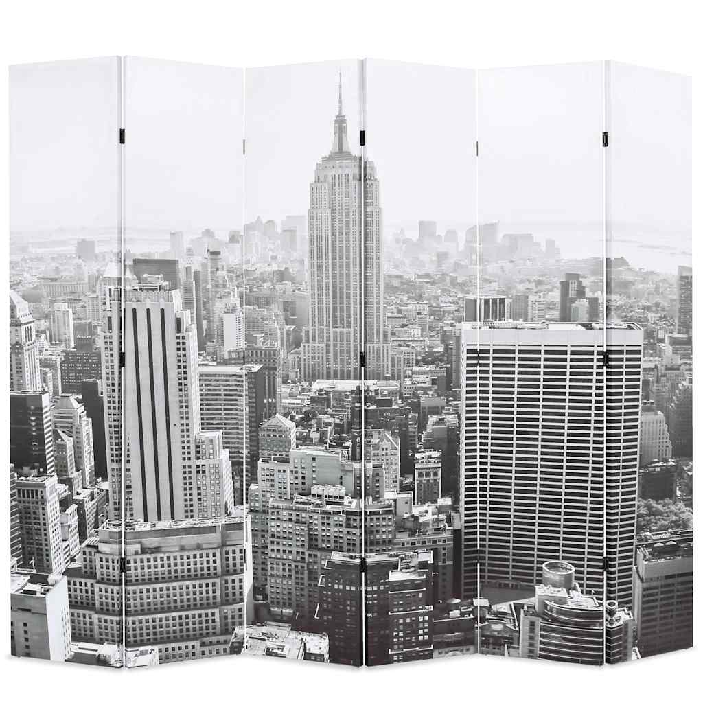 vidaXL Room Divider New York Daylight 120x170 cm Black and White
