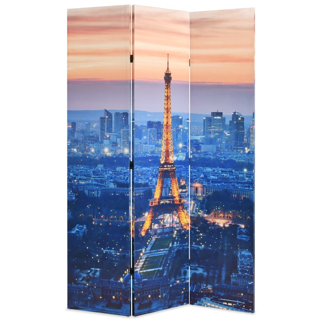 vidaXL 3-Panel Folding Room Divider Paris by Night 120x170 cm