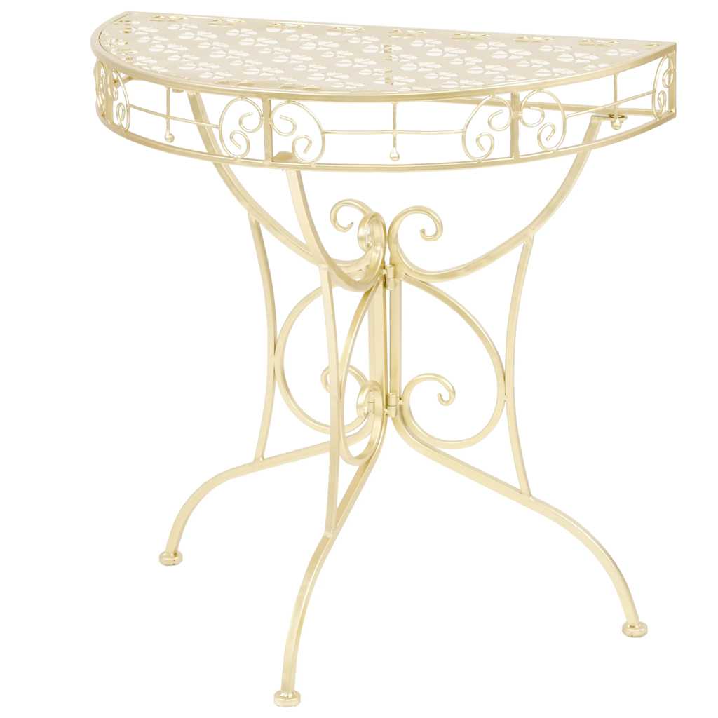 vidaXL Bijzettafel style vintage demi-rond 72x36x74 cm métal argent