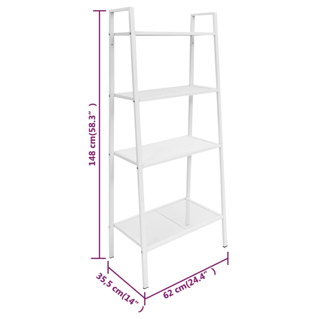vidaXL Ladder boekenkast 4 schappen metaal zwart