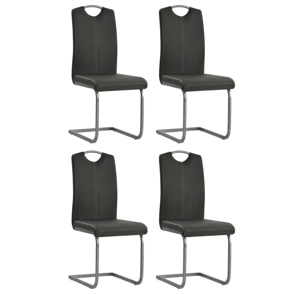 vidaXL Eetkamerstoelen 2 st kunstleer grijs