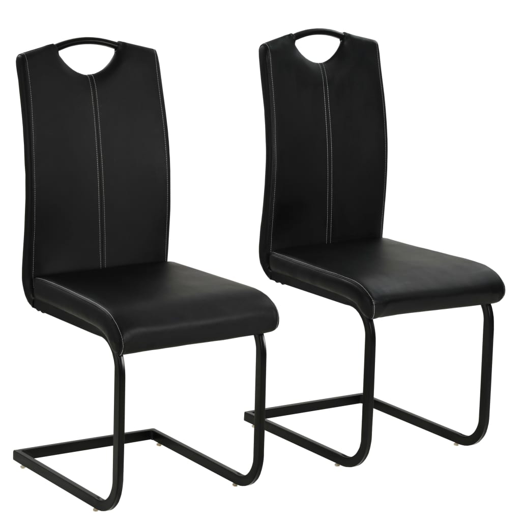 vidaXL Eetkamerstoelen 2 st kunstleer grijs