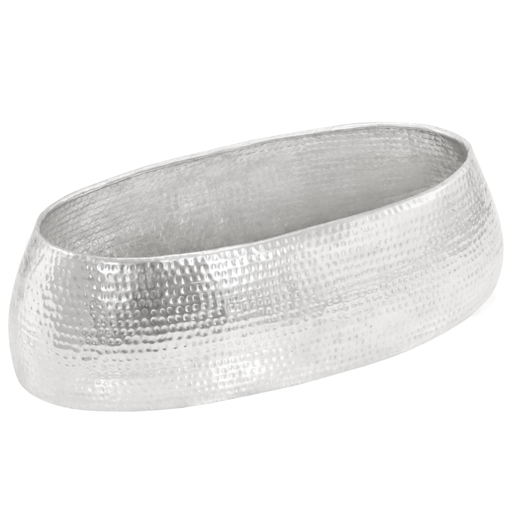 vidaXL coffee table 100x50x28 cm hammered aluminium silver