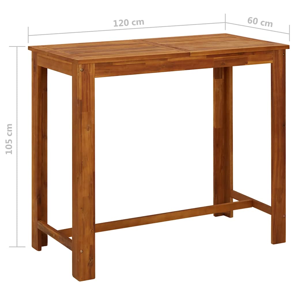 vidaXL Bar Table 120x60x105 cm Solid Acacia Wood