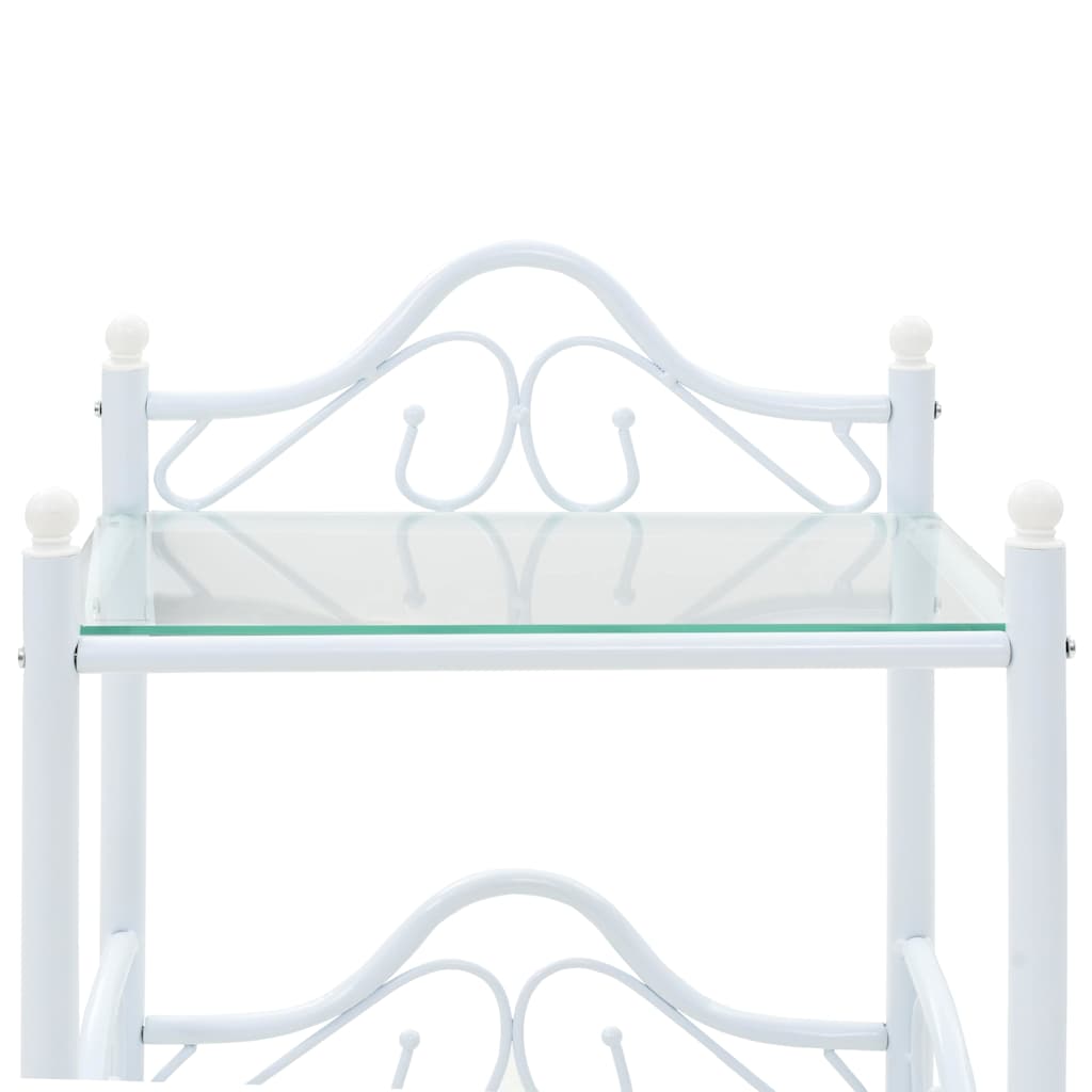 vidaXL Bedside cabinet 45x30.5x60 cm steel and tempered glass black