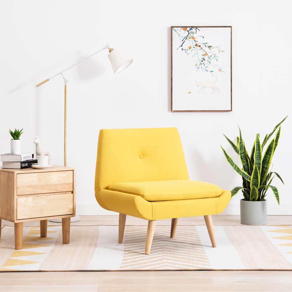 vidaXL Fauteuil en tissu jaune