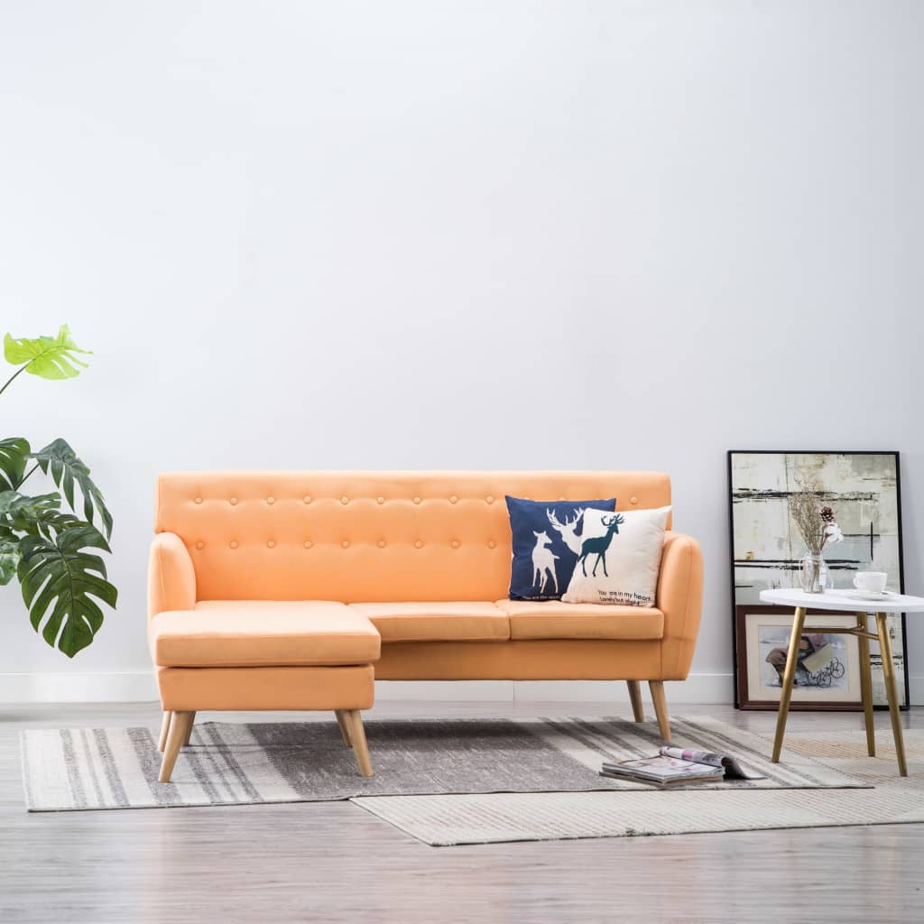 vidaXL Banque L-vormig 171,5x138x81,5 cm tissu orange