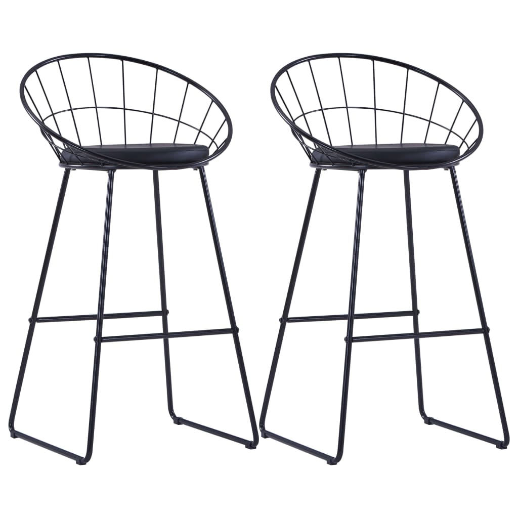 vidaXL Bar Stools 2 pcs artificial leather black
