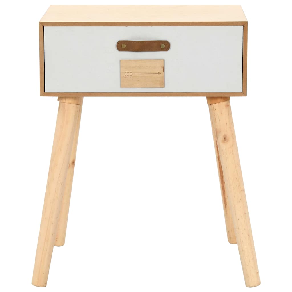 vidaXL Nachtkastje met lade 44x30x58 cm massief hout