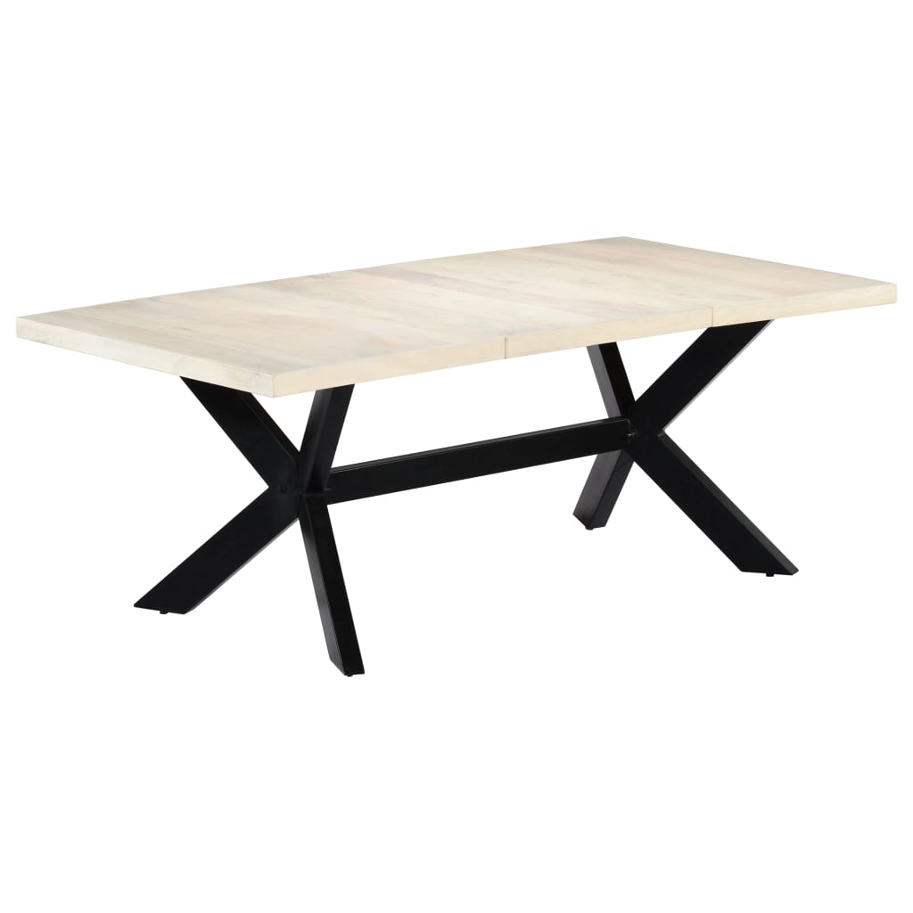 vidaXL Dining Table 180 cm Solid Reclaimed Wood and Steel Cross Legs