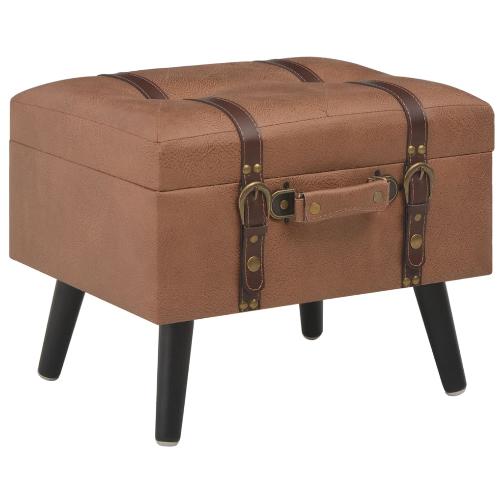 vidaXL Storage Stool 40 cm Faux Leather Tan