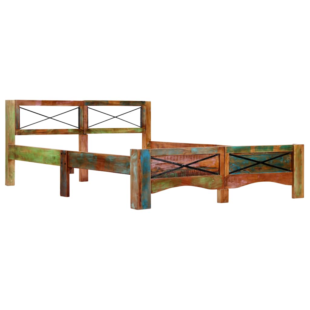 vidaXL Bed Frame Solid Reclaimed Wood 140x200 cm