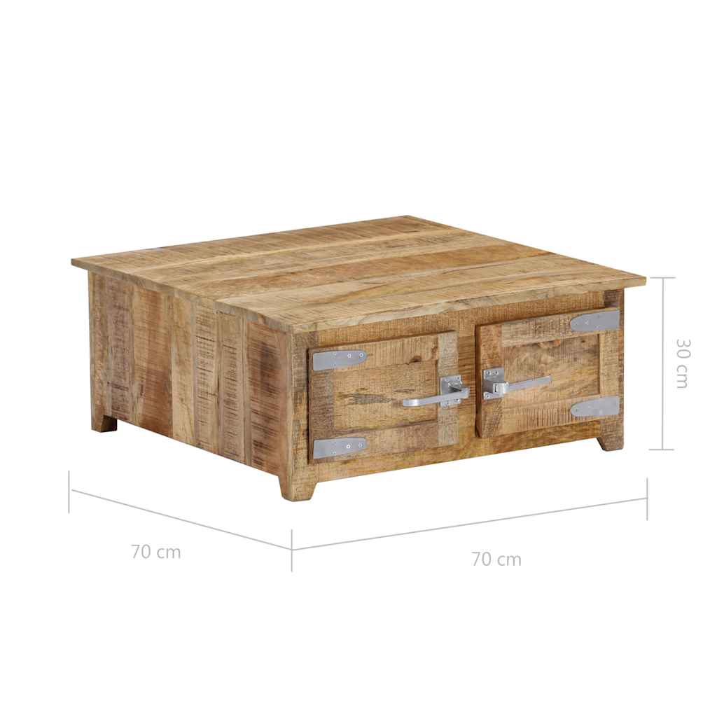 vidaXL Salontafel 70x70x30 cm massief mangohout