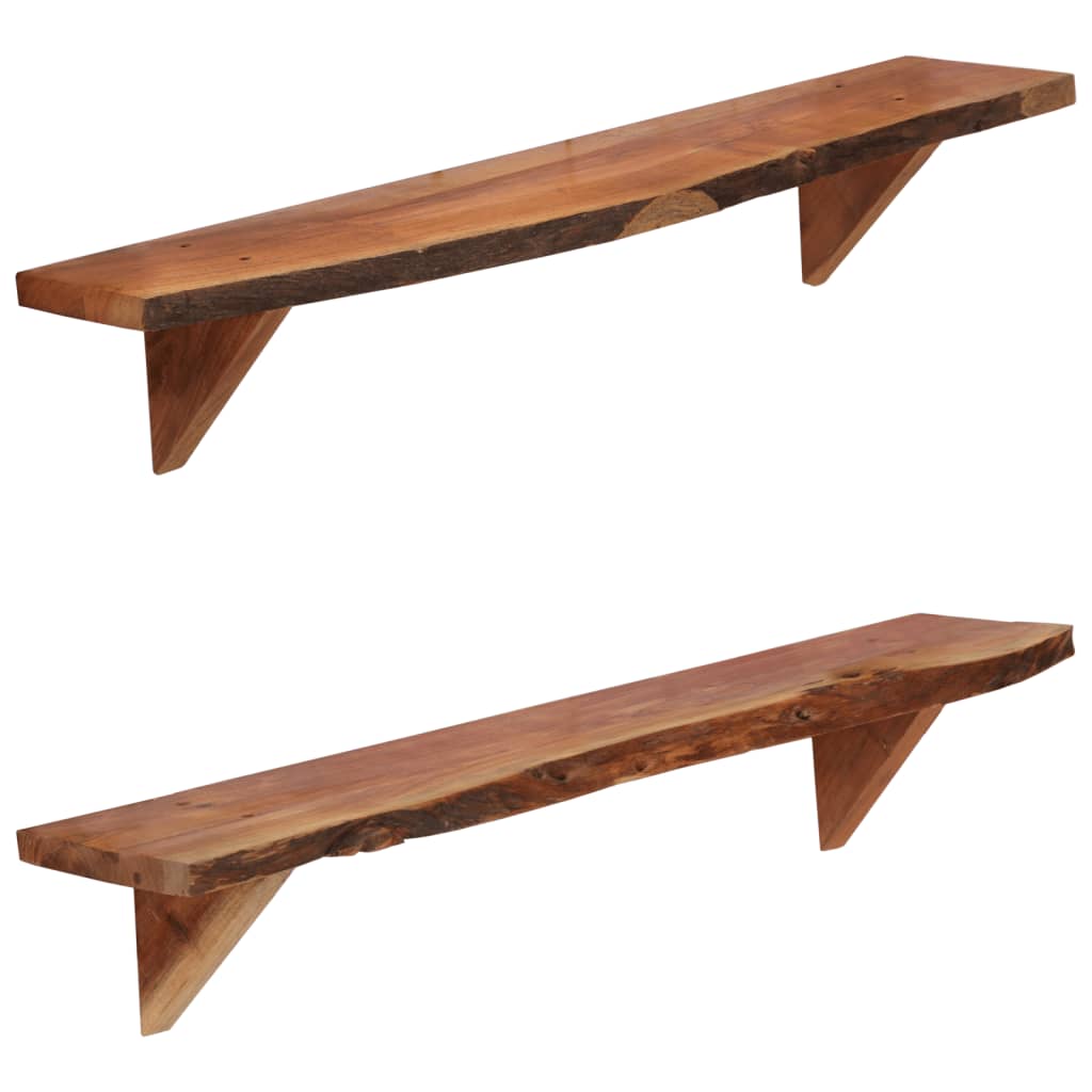 vidaXL Wandschappen 2 st 60x20x18 cm massief acaciahout