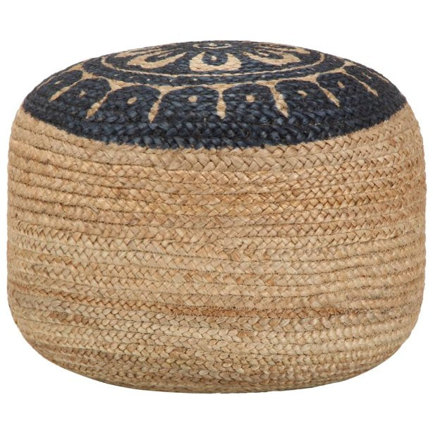 vidaXL Poef handgemaakt 45x30 cm jute wit