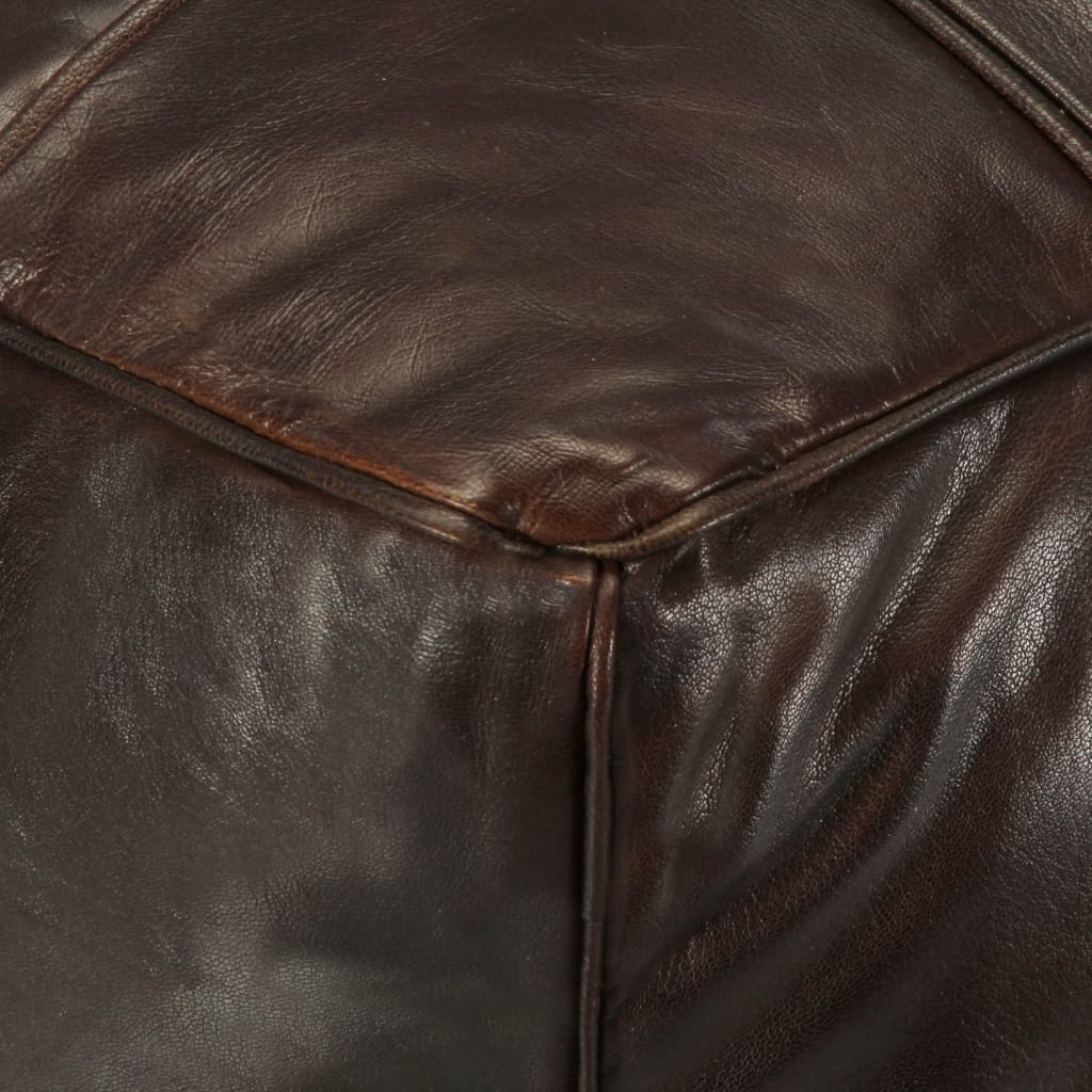 vidaXL Poef 60x60x30 cm echt geitenleer tan