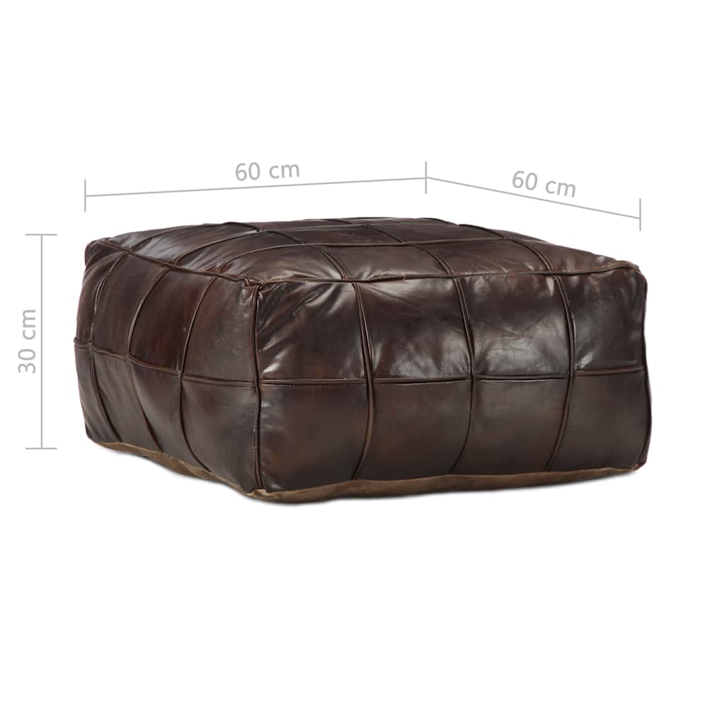 vidaXL Poef 60x60x30 cm echt geitenleer tan