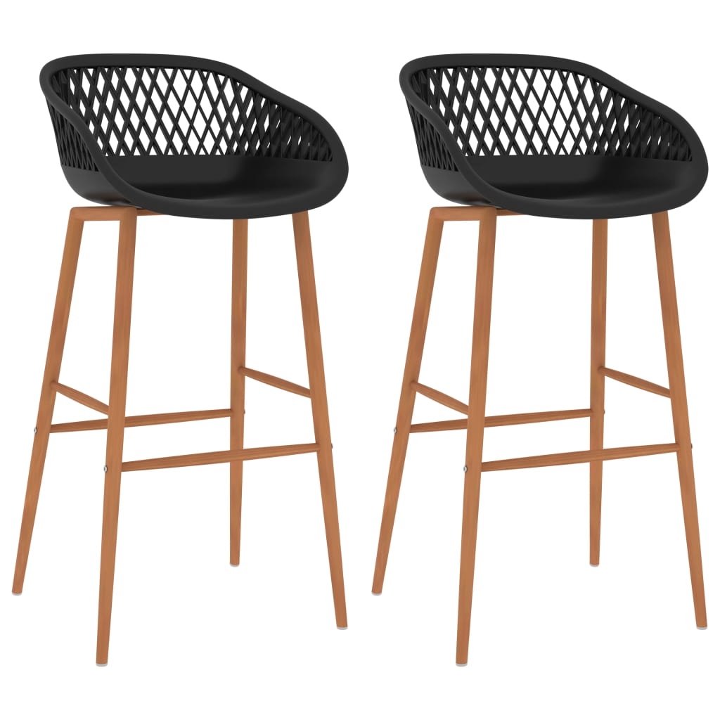 vidaXL Bar stools 2 pcs black