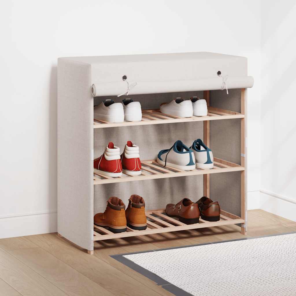vidaXL Schoenenkast met hoes 79x40x80 cm stof wit