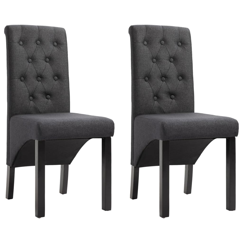 vidaXL Dining Chairs 2 pcs fabric light grey