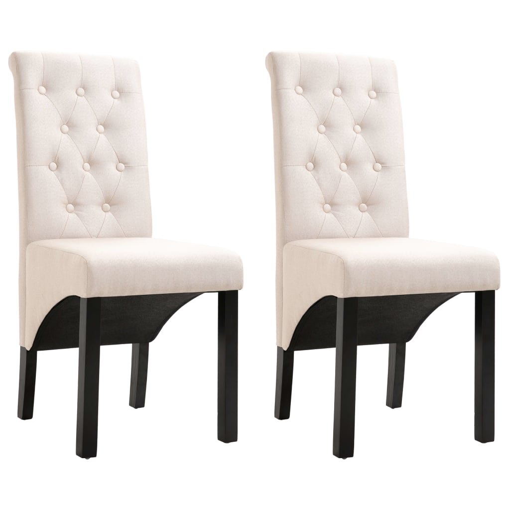 vidaXL Dining Chairs 2 pcs fabric light grey