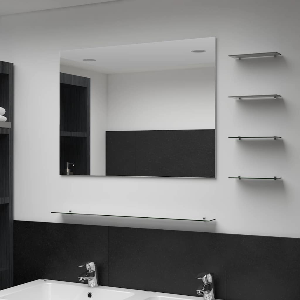 vidaXL Wall Mirror with Shelf 50x60 cm Tempered Glass