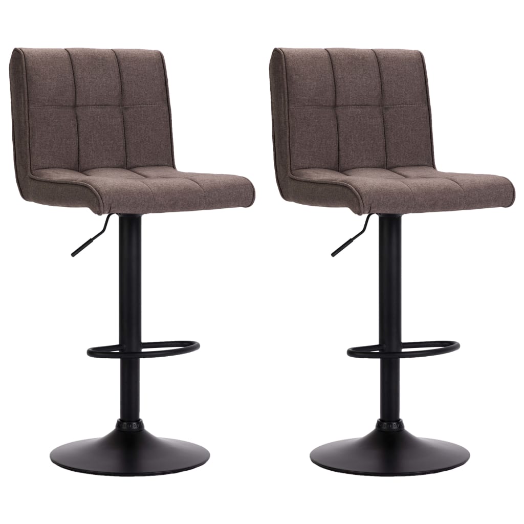 vidaXL Bar Stools 2 pcs fabric taupe