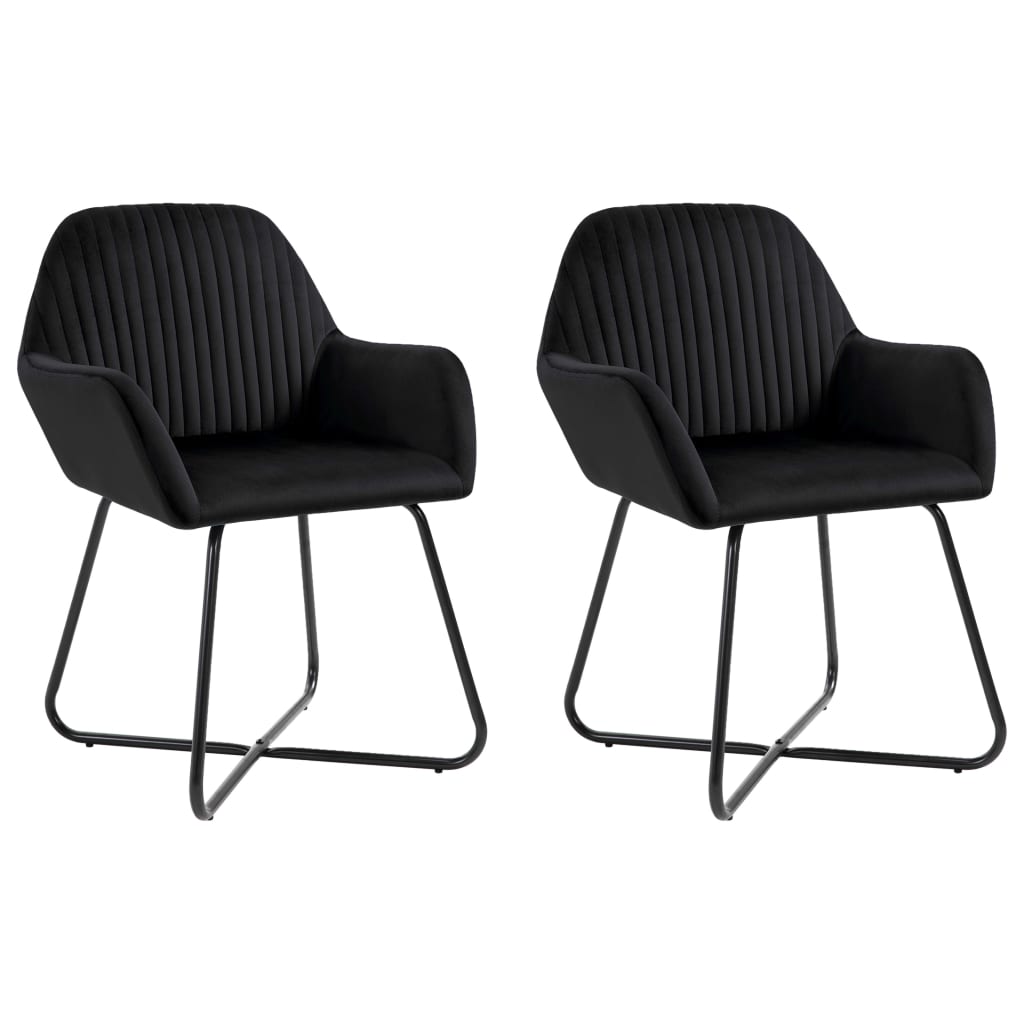 vidaXL Eetkamerstoelen 2 st fluweel bleu