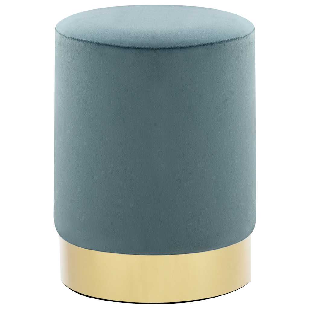 vidaXL Stool velvet 28 x 36 cm dark green and gold